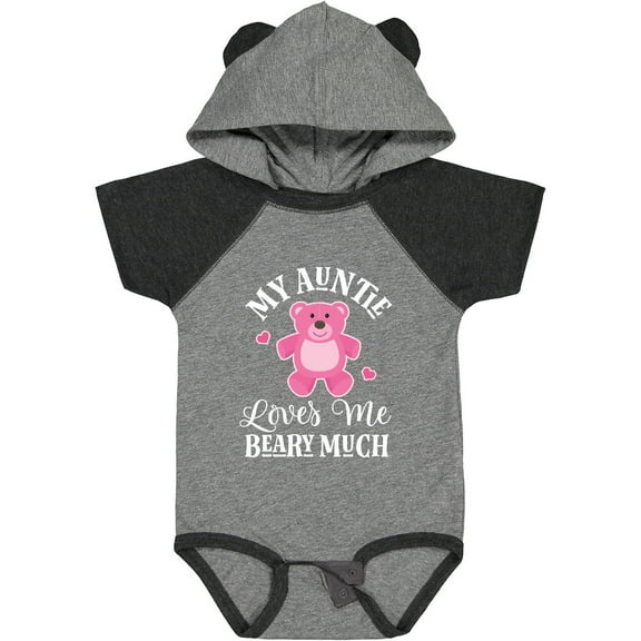Inktastic My Auntie Loves Me Girls Bear Girls Baby Bodysuit