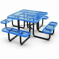 46' commercial square picnic table - Thermoplastic coated - Blue