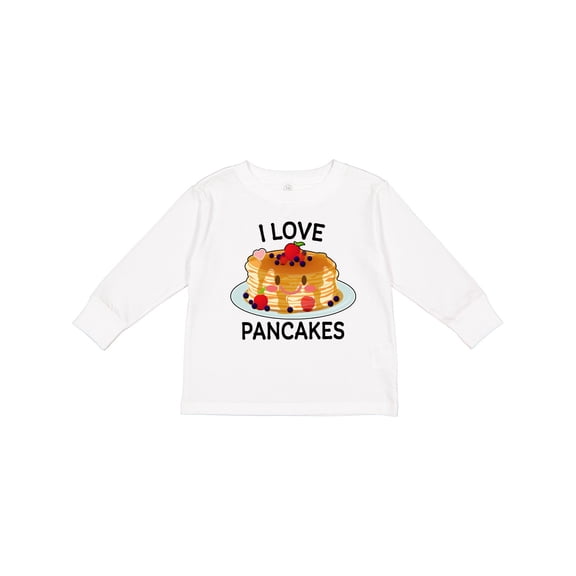 Inktastic I Love Pancakes with Cute Stack of Pancakes Boys or Girls Long Sleeve Toddler T-Shirt