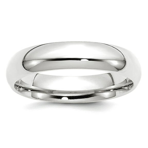 14k White Gold Solid Polished 5mm Comfort-Fit Band Ring Size 9 Ring for Women and Men - 7.1 Grams