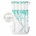 thumbnail image 2 of Turquoise Polka Dot No Hook Shower Curtain Waterproof,Bathroom Curtains with Snap in Liners and See Through Top Window,Abstract Modern Art Dots Watercolor Hotel Bathtub Curtains Shower 36"Wx78"L, 2 of 8
