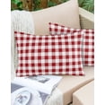 thumbnail image 6 of Farmhouse Buffalo Plaid Throw Pillow Covers, Red White Checkered Soft Breathable Pillow Cases with Invisible Zipper for Sleeping, Small Pillowcases for Couch Bed Sofa Chair 16x24 Inches, 6 of 6