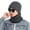 Gray, variant on 2-Pieces Beanie Hat Scarf Set Chunky Thick Fleece Lined Cap Men Winter Warm Knit Skull Hats with Scarf
