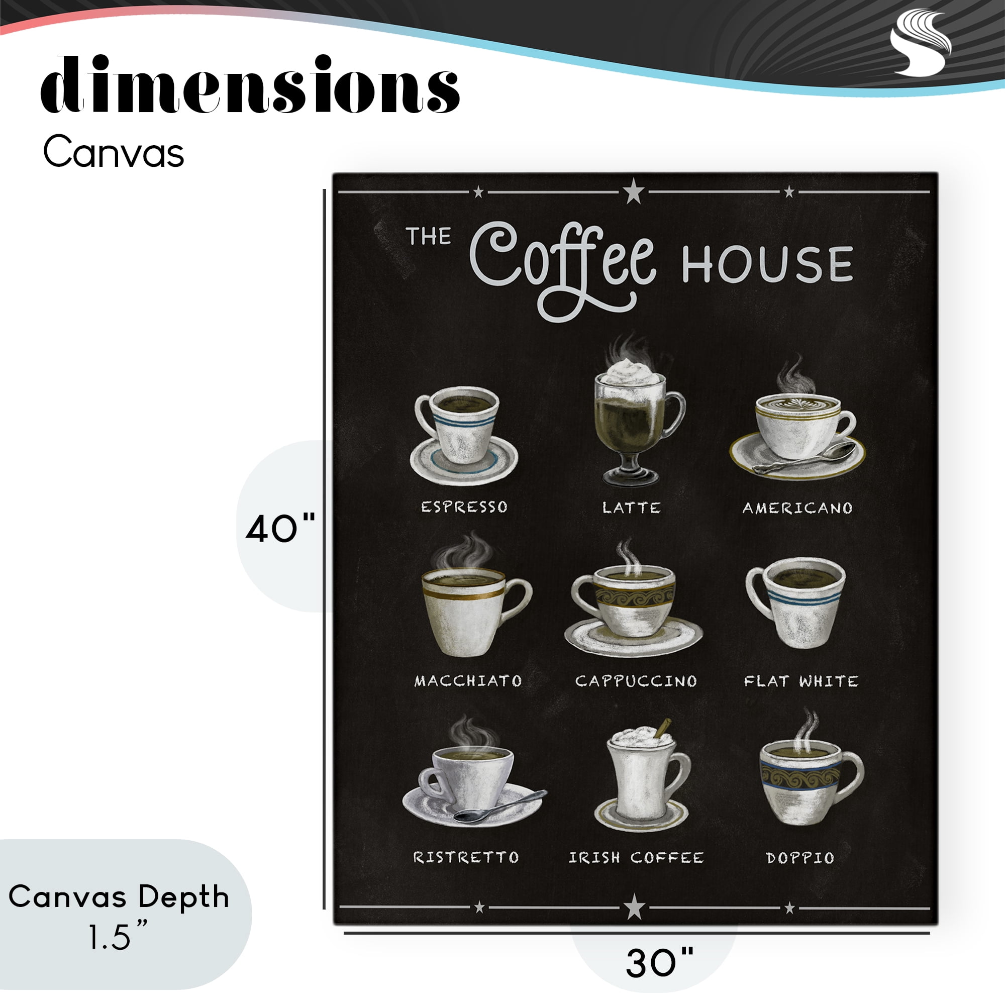 Stupell Industries The Coffee House Menu Canvas Wall Art, design by Conrad Knutsen