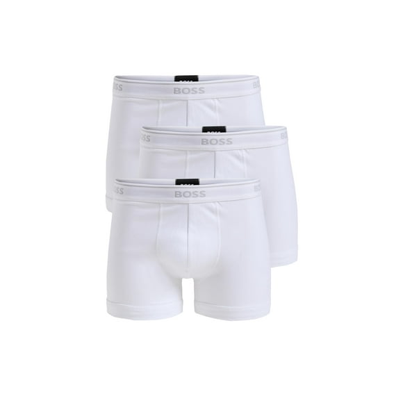 Calzoncillo bóxer BOSS Hugo para hombre, paquete de 3, algodón blanco