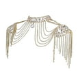 thumbnail image 2 of relayinert Shoulder Body Chain Fashionable Shoulder Chain for Wedding Summer Prom Beach Gold Silver Neck Width 3cm, 2 of 6