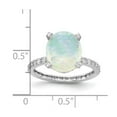 thumbnail image 2 of 925 Sterling Silver Lab Created White Opal Ring Size 6 12.15mm Wide Ring for Women, 2 of 2