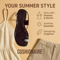 thumbnail image 4 of Cushionaire Corfu Flat Sandals for Women – Strappy Design with Toe Loop and Adjustable Ankle Strap – Lightweight Summer Dress Sandal, 4 of 10