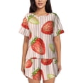 thumbnail image 1 of Balery Strawberries Conjunto de Pijama para Mujer con Estampado, Dos Piezas de Manga Corta y Shorts, Ropa de Dormir Suave con Cuello Redondo y Bolsillos-X-Large, 1 of 6
