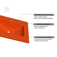 thumbnail image 4 of 25" Solid Surface Polyurethane Resin Streamline Vanity Top with Sink-Durable, Consistent Orange Color, Easy-to-Clean, Built-in Overflow, Single-Hole Faucet Mount, 4 of 6