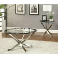 thumbnail image 2 of Bowery Hill Round Glass Top Accent Coffee Table in Chrome, 2 of 3
