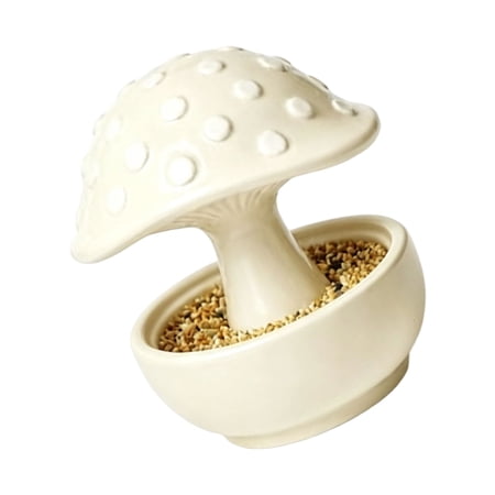 Misright Pet Bird Feeding Bowl with Mushroom Form and Lower Food Dish