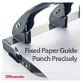 thumbnail image 2 of Officemate Deluxe 3-Hole Punch, Heavy Duty, with Chip Drawer, 45 Sheet Capacity (90100), Silver/Navy, 2 of 9