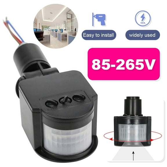 AMERTEER Motion Sensor Detector LED Light, 90~250V 180 Degree Wall Mount Infrared PIR Motion Sensor Detector LED Light Infrared Switch for Outdoor Indoor