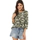 thumbnail image 1 of Blusa Floral Allegra K Manga 3/4 con Volantes y Cuello En V Negro S, 1 of 6