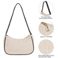 thumbnail image 4 of BadPiggies Women Straw Woven Shoulder Bag Summer Beach Bohemian Purse Zipper Underarm Handbag - White, 4 of 8