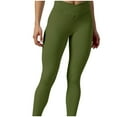 thumbnail image 2 of RXIRUCGD Pantalon de Yoga pour Femmes, Couleur Unie, Taille Extensible, Vert Armée, Taille : m, 2 of 3