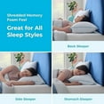thumbnail image 2 of Two Pack Shredded Gel Memory Foam Pillow – Cooling Bed Pillow – Side, Stomach, and Back S pers – Pack of 2 – King, 2 of 6