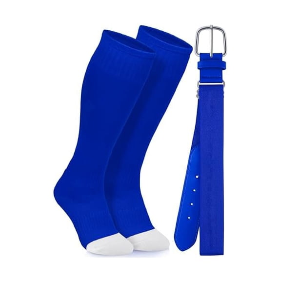 EryueerBaseball Socks and Belt Combo Youth Boys Softball Football Socks and Elastic Baseball Belts for Boys Girls