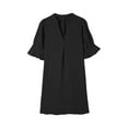 thumbnail image 5 of Dyfzdhu Summer Dresses For Women V Neck Loose Solid Color Shirt Dress Casual Ruffle Short Sleeve Mini Dress, 5 of 5