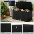 thumbnail image 3 of Patiowell 150 Gallon Deck Box, Waterproof Large Outdoor Storage Box with Padlock for Patio Furniture, Black, 3 of 7