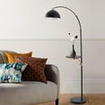 thumbnail image 4 of Modern Floor Lamp with Shelves,Wood Shelf End Table Floor Lamp with Maeble Base for Living Room Dining Room Black, 4 of 8