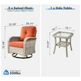 thumbnail image 6 of XIZZI 3-Piece Patio Furniture Set High Back Patio Conversation Chairs Set Outdoor Swivel Glider Rocker Chairs Wicker Outdoor Rocking Swivel Chairs with Side Table for Porch, Orange Red, 6 of 11