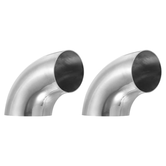 Unique Bargains 3 Inch OD 304 Stainless Steel Butt, 2 Pack 90 Degree Elbow Pipe Fitting Bend Welding for Stair Handrail