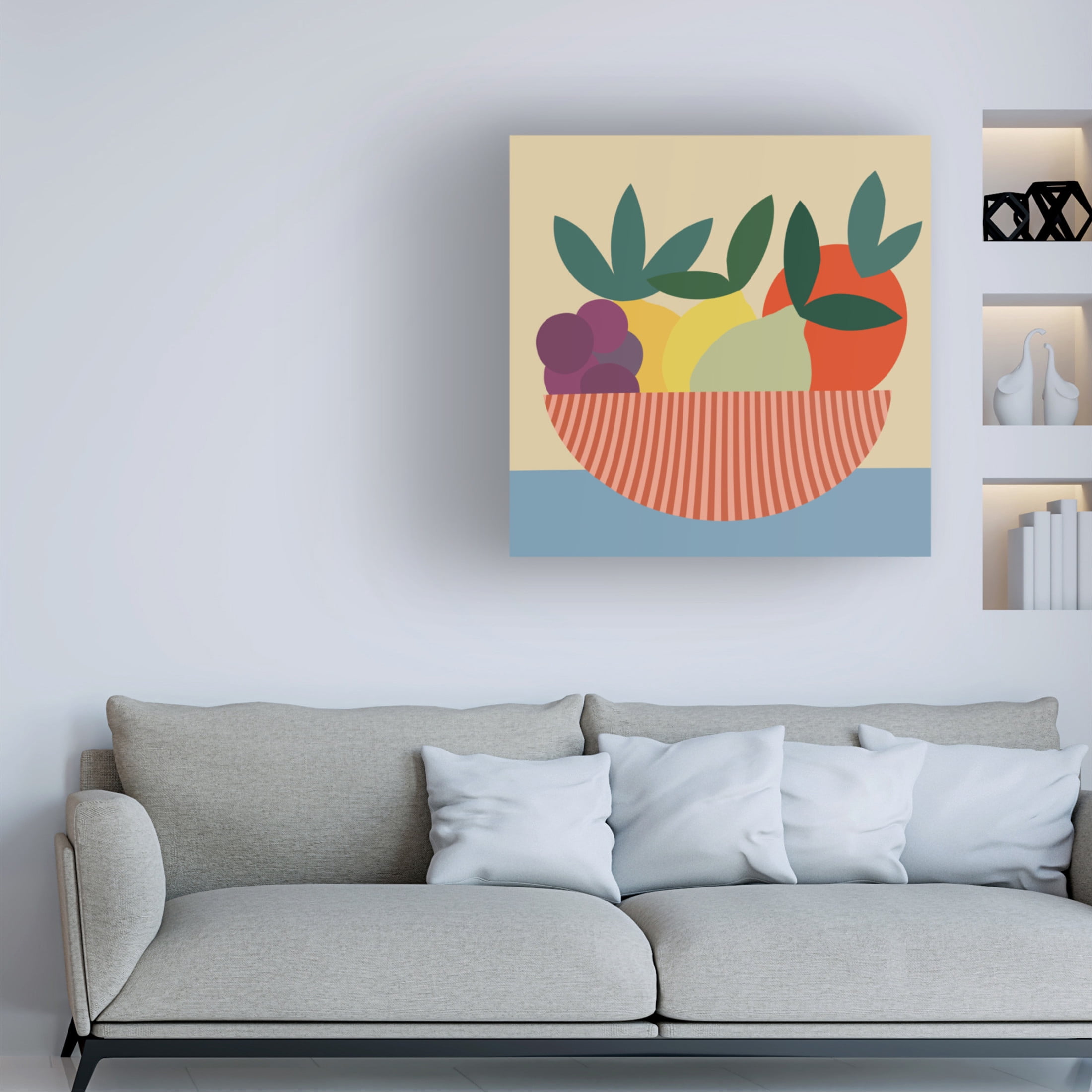 Trademark Fine Art Regina Moore  Graphic Fruit Bowl II Canvas Wall Art