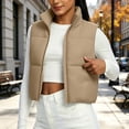 thumbnail image 5 of Vixolx Women Cropped Puffer Vest Zip Up Stand Collar Quilted Sleeveless Jacket Lightweight Fall Winter Casual Outerwear, 5 of 8