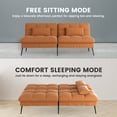 thumbnail image 2 of COMHOMA Convertible Futon Sofa Bed Upholstered Futon Couch Fabric Sleeper Sofa, Cinnamon Brown, 2 of 9