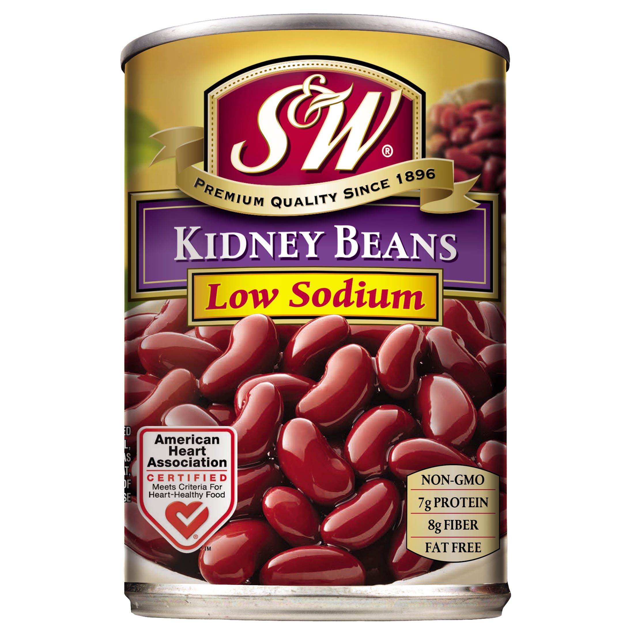 (8 pack) S&W Kidney Beans - Low Sodium - 15.5 oz. Can