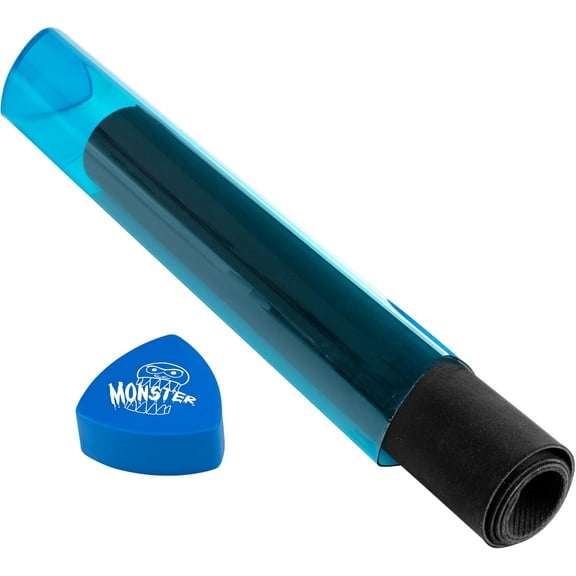 Monster Protectors Prism-Shaped Game Mat Tube (Transparent Blue) - Won't Roll, Easy in and Out Design