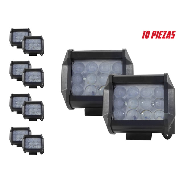 10 Faros Rectangulares 24 Leds Blanco/ Ámbar 60w Tunelight TUNELIGHT-RENOVATIO .