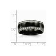 thumbnail image 6 of Solid Stainless Steel Men's Black Ceramic CZ Cubic Zirconia Wedding Band Ring Size 10.5, 6 of 7
