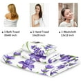 thumbnail image 5 of Watercolor Lavender Towel 3 Piece Set Purple Flower Bath Towels Set for Bathroom Highly Absorbent Cotton, 1 Bath Towel+ 1 Hand Towel+ 1 Washcloth, Pack of 3 Softness Towels for Decoration, 5 of 7