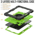 thumbnail image 2 of ELEHOLD Rugged Case for iPad Pro 11" 2022/2021/2020/2018 iPad Air 5/4 Full Body Protective Portable Folding Handle Grip 360° Rotating Kickstand Pencil Holder Shockproof Anti-Scratch Hybrid Cover,B, 2 of 7