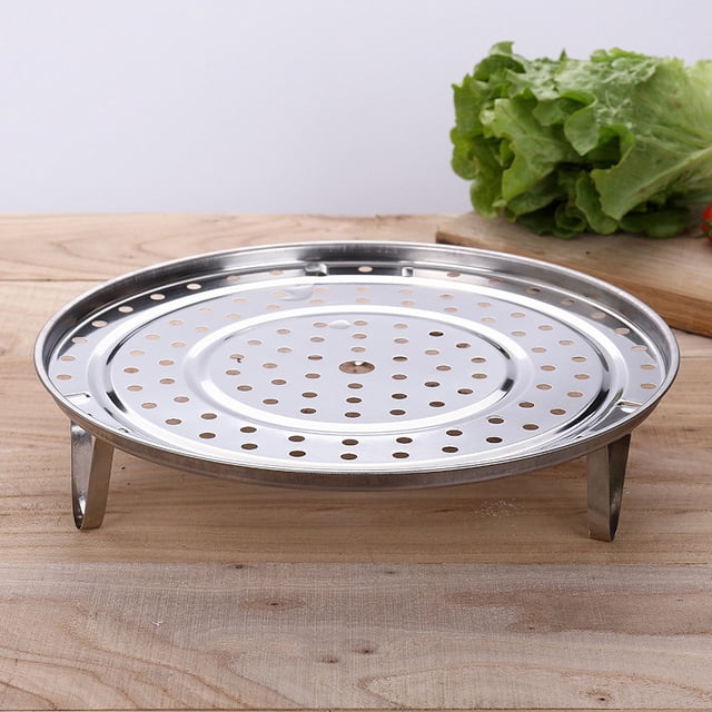 Suministros de cocina Bandeja para cocinar al vapor de acero inoxidable espesada a prueba de agua Rejilla para cocinar al vapor multiusos de pie alto para cocinar al vapor verduras Rejilla para
