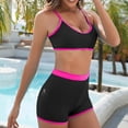 thumbnail image 4 of NEIRID Women Two Piece Swimsuits with Boyshort High Waisted Bikini Set Sporty Tummy Control Bathing Suit Athletic Color Block, 4 of 7