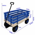 thumbnail image 7 of Wooden Pull Wagon with Removable Side Rails – Heavy Duty All-Terrain Garden Cart, Portable Outdoor Toy Wagon for Beach, Camping, Backyard Play, 7 of 7