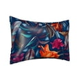 thumbnail image 2 of Bingfone Tropical Flower Print Satin Pillowcase for Hair - Standard Size with Zipper Silky & Soft Pillow Covers,20x30 inches, 2 of 8