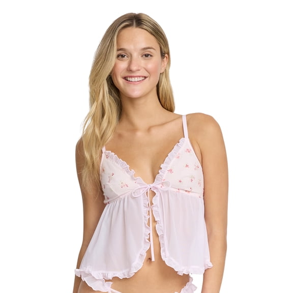 Mills by Millie Bobby Brown Women's Embroidered Mesh Cami, Sizes XS-XXXL