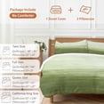 thumbnail image 6 of 3 Piece Sage Green Ombre Duvet Cover Set Queen Size,Microfiber Comforter/Quilt Cover with Corner Ties and 2 Pillowcases,Modern Abstract Art Ocean Oil Painting All Season Bedding with Zipper Closure, 6 of 8