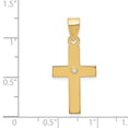 thumbnail image 2 of Finest Gold 14K Yellow Gold Polished 0.02CT Diamond Cross Pendant, 2 of 2