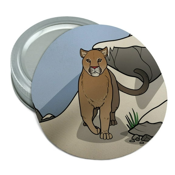 Mountain Lion Cougar Puma Panther Snow Round Rubber Non-Slip Jar Gripper Lid Opener