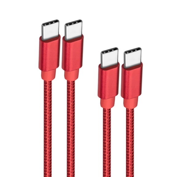 Mimifly USB C to USB C Charger Cable 60W 10FT, 2-Pack 3A USB Type C PD Fast Charging Cable for Samsung Galaxy S21, Switch, Pixel, LG (Red)