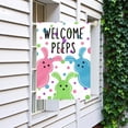 thumbnail image 2 of Large Easter House Flag 28x40 Inch Double Sided Welcome Peeps Bunny Flag Colorful Spring Yard Flag Outdoor Porch Cute Rabbit and Egg Pattern Farmhouse Easter Garden Banner for Home Patio Lawn, 2 of 8