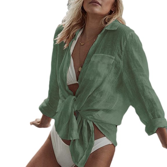 Jesscasday Bikini Cover Ups Beach Dress Summer Sexy Beachwear Color White Cotton Tunic Cover Ups Down Sleep For Swimwear Women