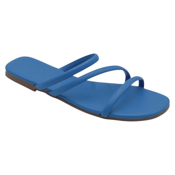 Sandalias de piso Soft en Piel vegana – Azul