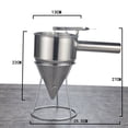 thumbnail image 3 of fashionhome Piston Funnel Pancake Batter Dispenser Stainless Steel Confectionery Funnels with Stand Bakery Use Cake Decorating Tool, 3 of 8
